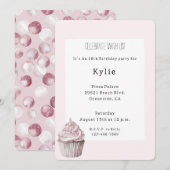 Roze crupcake Birthday Kaart (Voorkant / Achterkant)