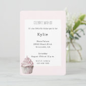 Roze crupcake Birthday Kaart (Staand voorkant)