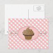 Roze crupcake briefkaart (Voorkant / Achterkant)