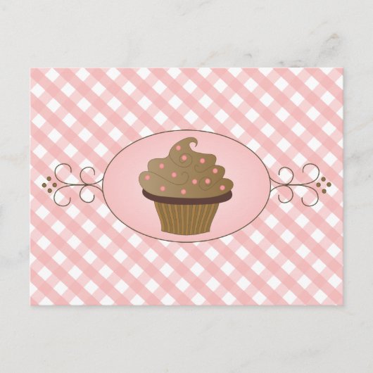 Roze crupcake briefkaart (Voorkant)