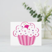Roze crupcake briefkaart (Staand voorkant)