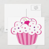 Roze crupcake briefkaart (Voorkant / Achterkant)