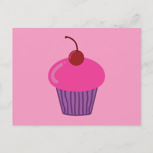 Roze crupcake briefkaart