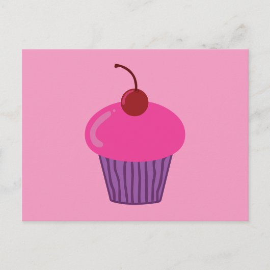 Roze crupcake briefkaart (Voorkant)