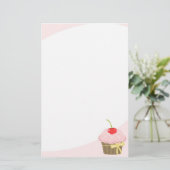 Roze crupcake briefpapier (Staand voorkant)