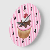 Roze crupcake grote klok (Hoek)