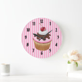 Roze crupcake grote klok (Huis)