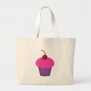 Roze crupcake grote tote bag