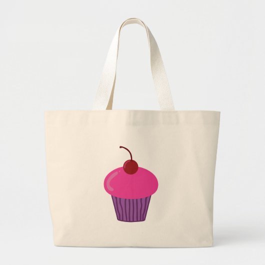 Roze crupcake grote tote bag (Voorkant)