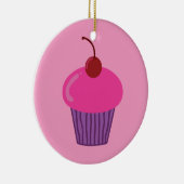 Roze crupcake keramisch ornament (Rechts)