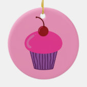 Roze crupcake keramisch ornament (Achterkant)