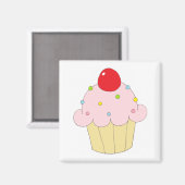 Roze crupcake magneet (Voorkant / Achterkant)