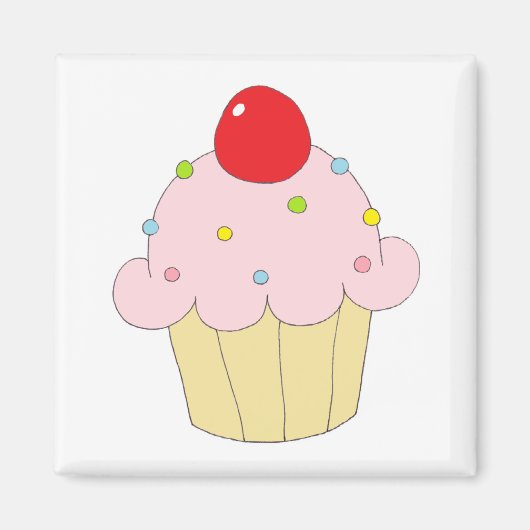 Roze crupcake magneet (Voorkant)
