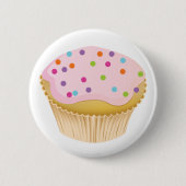 Roze crupcake ronde button 5,7 cm (Voorkant)