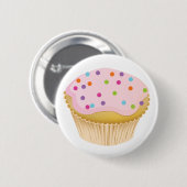 Roze crupcake ronde button 5,7 cm (Voorkant /achterkant)