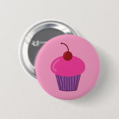 Roze crupcake ronde button 5,7 cm (Voorkant /achterkant)