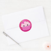 Roze crupcake ronde sticker (Envelop)