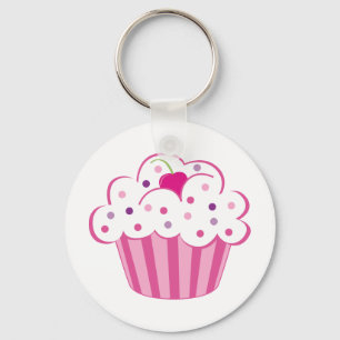Roze crupcake sleutelhanger