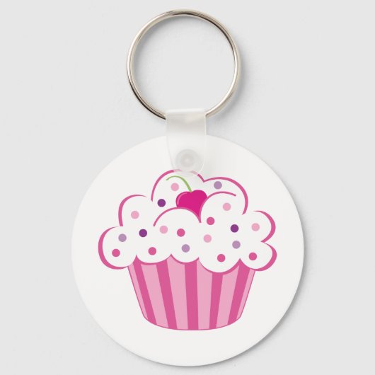 Roze crupcake sleutelhanger (Voorkant)