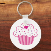 Roze crupcake sleutelhanger (Voorkant)