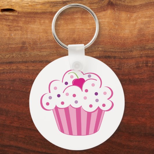 Roze crupcake sleutelhanger (Voorkant)