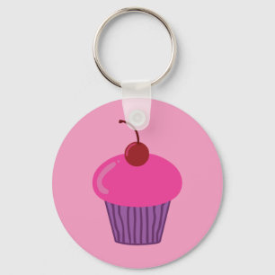 Roze crupcake sleutelhanger