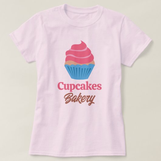 Roze crupcake t-shirt (Design voorkant)