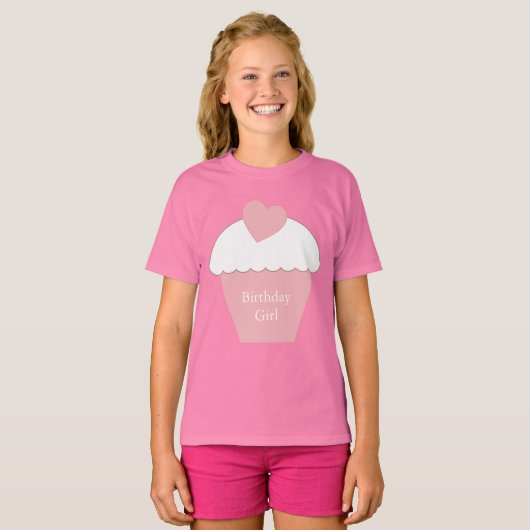 Roze crupcake t-shirt (Voorkant volledig)