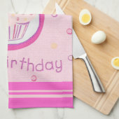 Roze crupcake theedoek (Quarter Fold)