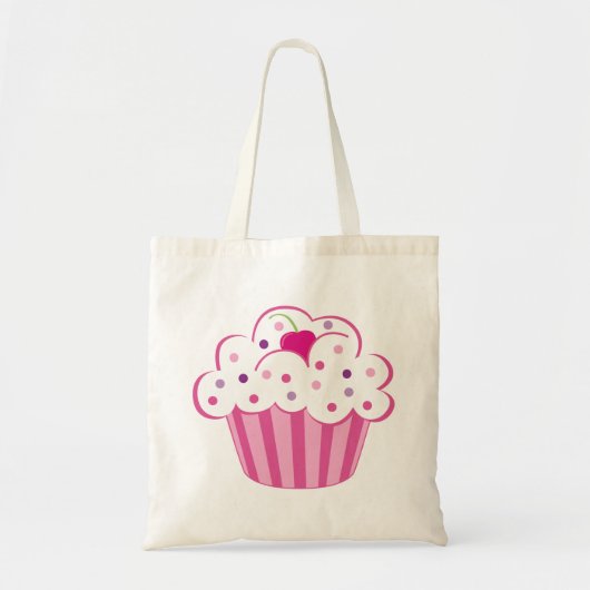 Roze crupcake tote bag (Voorkant)