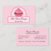 Roze crupcake visitekaartje (Voorkant / Achterkant)