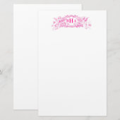 Roze crupids en monogram briefpapier (Voorkant / Achterkant)
