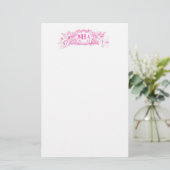 Roze crupids en monogram briefpapier (Staand voorkant)