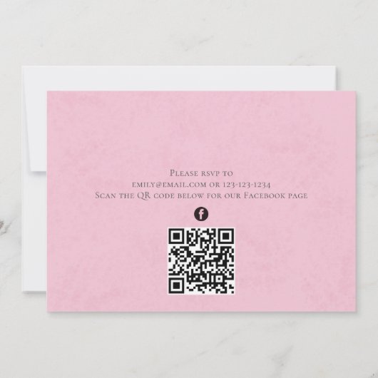 Roze cruterkoekje QR-code Sociale media Eenvoudig Kaart (Achterkant)