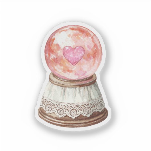 Roze Crystal Ball Sticker (Voorkant)
