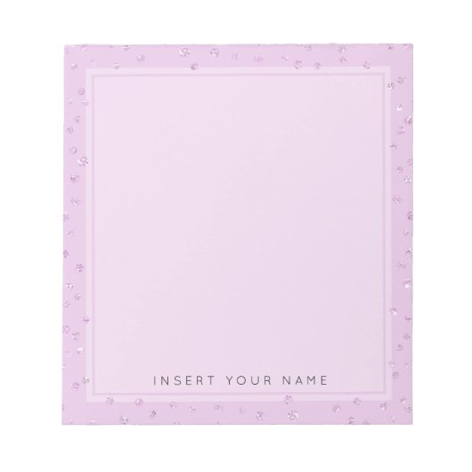 Roze Crystal Confetti Notitieblok 5,5 x 6 inch (Voorkant)