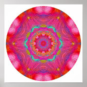 Roze Crystal Mandala Poster (Voorkant)
