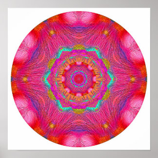 Roze Crystal Mandala Poster