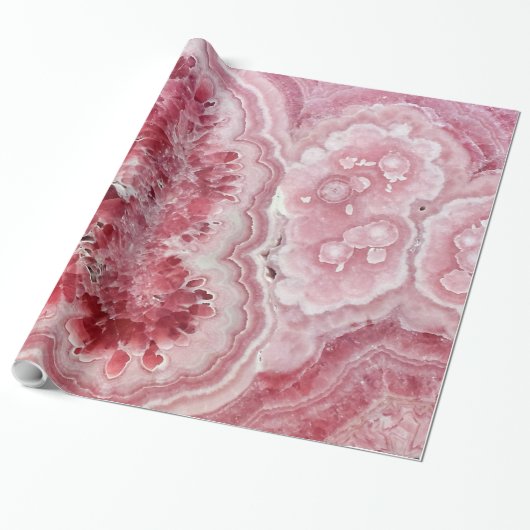 Roze Crystals Geode Cadeaupapier (Uitgerold)