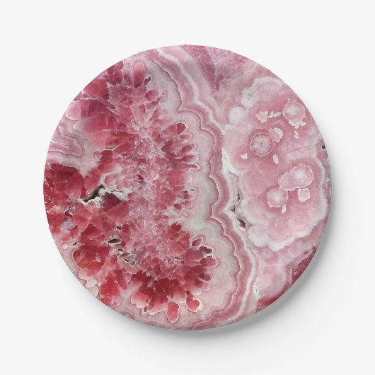 Roze Crystals Geode Papieren Bordje (Voorkant)