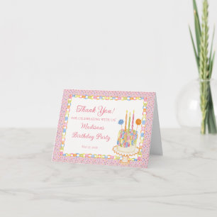 Roze Cue de Confetti Verjaardag Bedankkaart