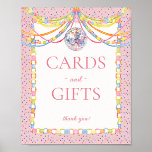 Roze Cue de Confetti Verjaardagskaart & Cadeaus Bo Poster