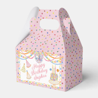 Roze 'Cue the Confetti' Verjaardagsfeest Dessert Bedankdoosjes