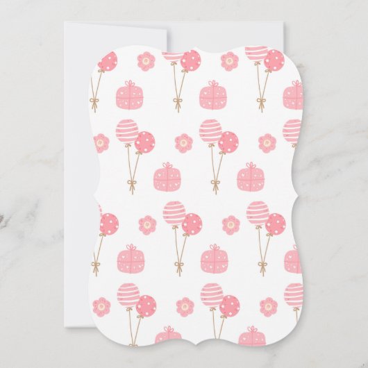 Roze cupcake 1e verjaardag uitnodiging (Achterkant)