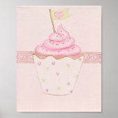 Roze Cupcake 8 x 10 Print (Voorkant)