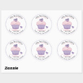 Roze Cupcake Aanpasbare Bakkerij Bedankt Ronde Sticker (Vel)