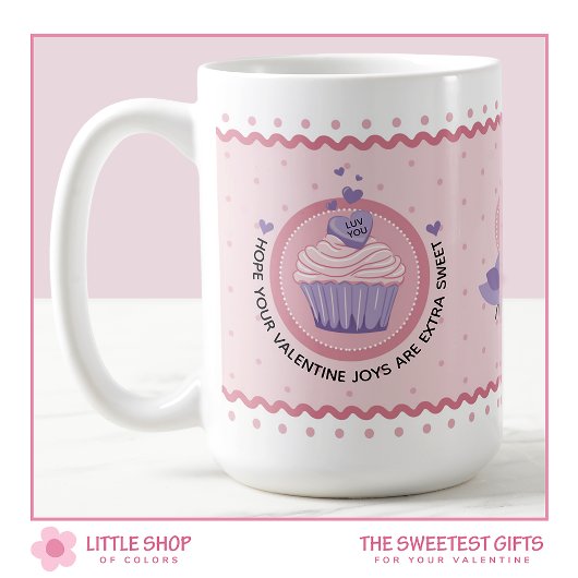 Roze Cupcake Aanpasbare Valentijnsdag Koffiemok