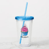 Roze Cupcake Acryl Drinkbeker (Achterkant)