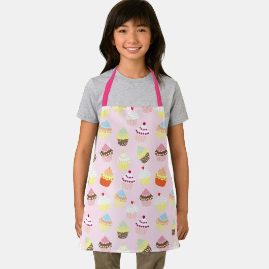 Roze cupcake Apron Schort (Insitu)