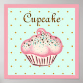 Roze cupcake Art Poster afdrukken (Voorkant)